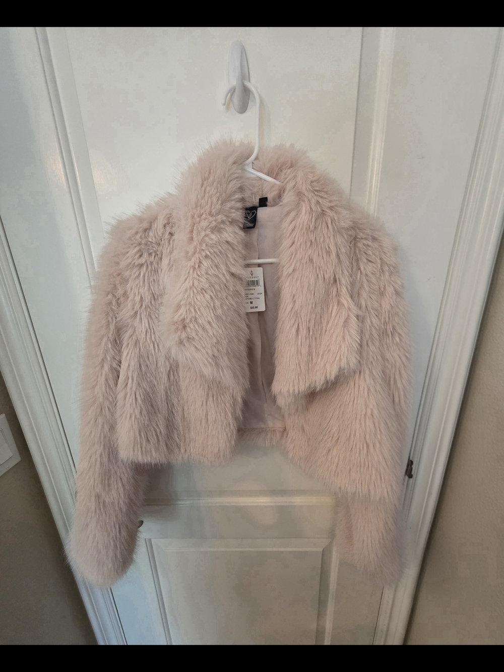 Blush Faux Fur Cropped Coat
